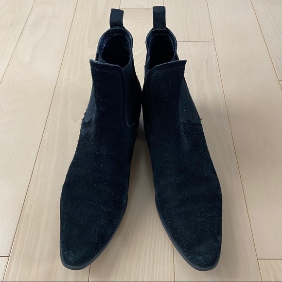 Zara Black Suede Leather Ankle Booties - Picture 3 of 5